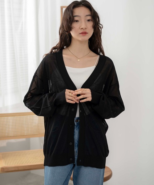 WEGO(ウィゴー)の「WEGO/シアーカーディガン(カーディガン/ボレロ・メンズ・グレー/ブラック・MEDIUM/LARGE)」の18枚目の写真