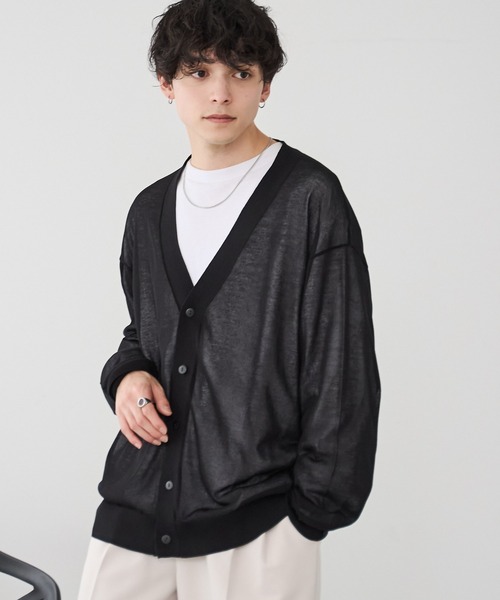 WEGO(ウィゴー)の「WEGO/シアーカーディガン(カーディガン/ボレロ・メンズ・グレー/ブラック・MEDIUM/LARGE)」の16枚目の写真