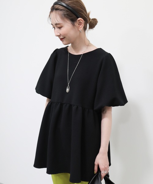 AMERICAN HOLIC（アメリカンホリック）の「ジャガードティアードカットプルオーバー（Tシャツ/カットソー・レディース・アイボリー/ブラック・M/L）」の9枚目の写真