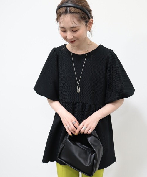 AMERICAN HOLIC（アメリカンホリック）の「ジャガードティアードカットプルオーバー（Tシャツ/カットソー・レディース・アイボリー/ブラック・M/L）」の11枚目の写真