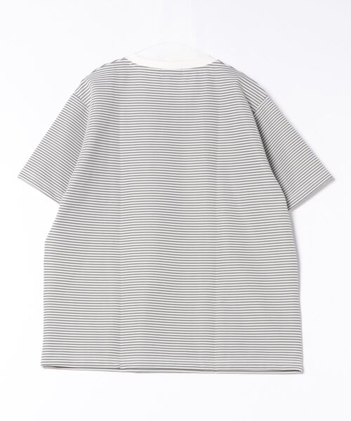TAKA-Q（タカキュー）の「【ストレッチ】タカキュー リップルマイクロボーダー クルー半袖Tシャツ（Tシャツ/カットソー・メンズ・ライトグレー/ブラウン/ネイビー・MEDIUM/LARGE/X-LARGE）」の4枚目の写真