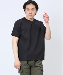 【ストレッチ】タカキュー リップルマイクロボーダー クルー半袖Tシャツ