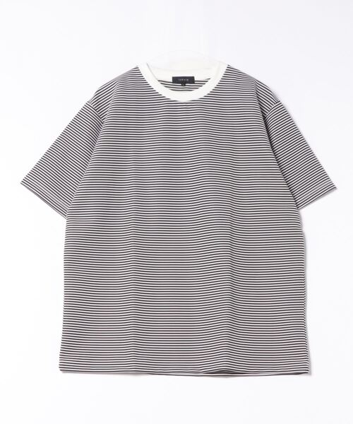 TAKA-Q（タカキュー）の「【ストレッチ】タカキュー リップルマイクロボーダー クルー半袖Tシャツ（Tシャツ/カットソー・メンズ・ライトグレー/ブラウン/ネイビー・MEDIUM/LARGE/X-LARGE）」の15枚目の写真