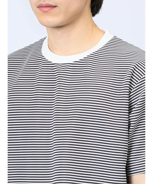 TAKA-Q（タカキュー）の「【ストレッチ】タカキュー リップルマイクロボーダー クルー半袖Tシャツ（Tシャツ/カットソー・メンズ・ライトグレー/ブラウン/ネイビー・MEDIUM/LARGE/X-LARGE）」の19枚目の写真