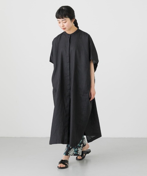 かぐれ　リネンスクエアワンピース　ブラック　　極美品☆ かぐれ（カグレ）の「リネンスクエアワンピース（ワンピース