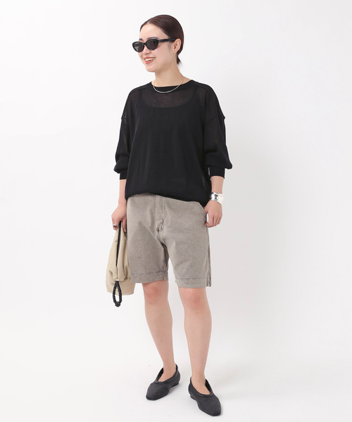 AP STUDIO（エーピーストゥディオ）の「【ASHER LA/アッシャー エルエー】ハーフボトム（その他パンツ・レディース・カーキ・36/38）」の4枚目の写真