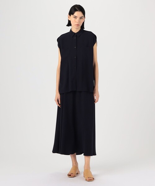 ジャージーライクジョーゼット フレアマキシスカート（スカート）｜DES  