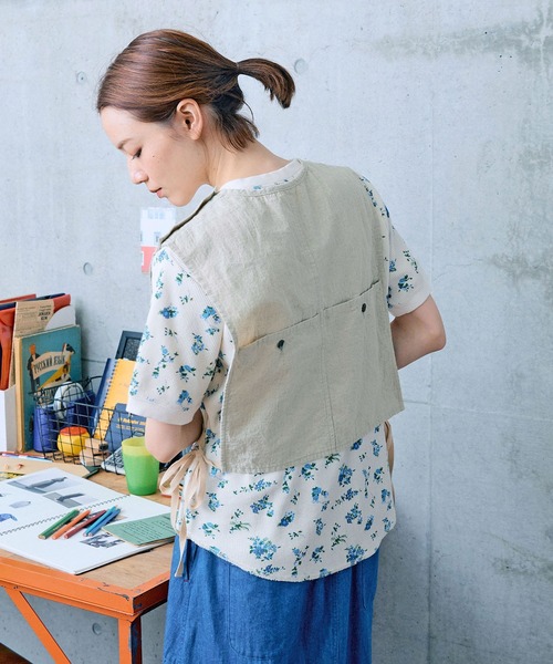 PAR ICI（パーリッシィ）の「リネンコットンキャンバス ワークベスト