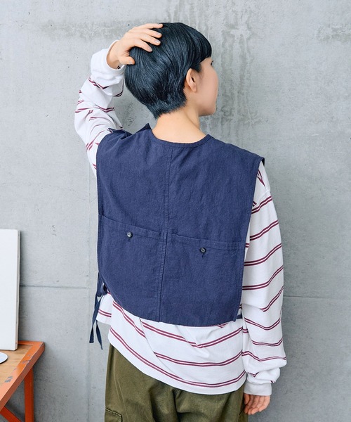 PAR ICI（パーリッシィ）の「リネンコットンキャンバス ワークベスト