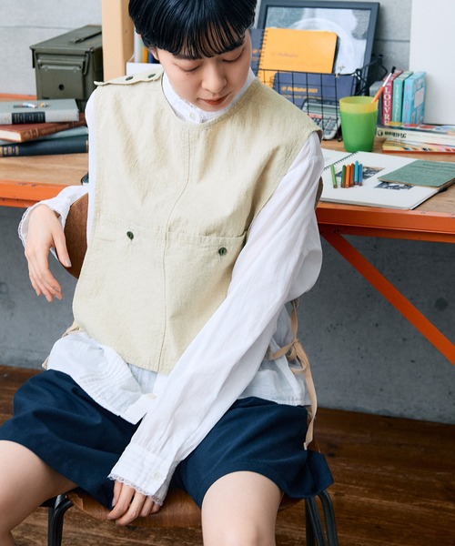 PAR ICI（パーリッシィ）の「リネンコットンキャンバス ワークベスト（ベスト・レディース・アイボリー/ブラック/ネイビー・FREE）」の15枚目の写真