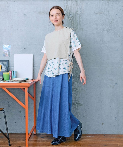 PAR ICI（パーリッシィ）の「リネンコットンキャンバス ワークベスト（ベスト・レディース・アイボリー/ブラック/ネイビー・FREE）」の11枚目の写真