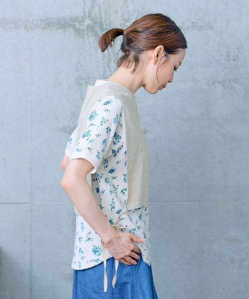 PAR ICI（パーリッシィ）の「リネンコットンキャンバス ワークベスト（ベスト・レディース・アイボリー/ブラック/ネイビー・FREE）」の9枚目の写真