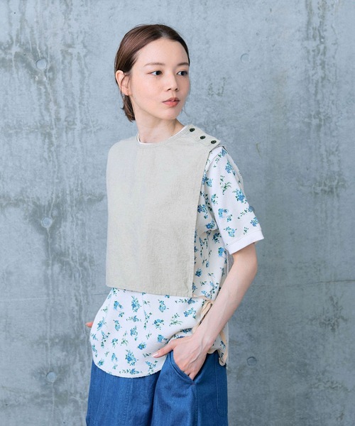 PAR ICI（パーリッシィ）の「リネンコットンキャンバス ワークベスト（ベスト・レディース・アイボリー/ブラック/ネイビー・FREE）」の5枚目の写真