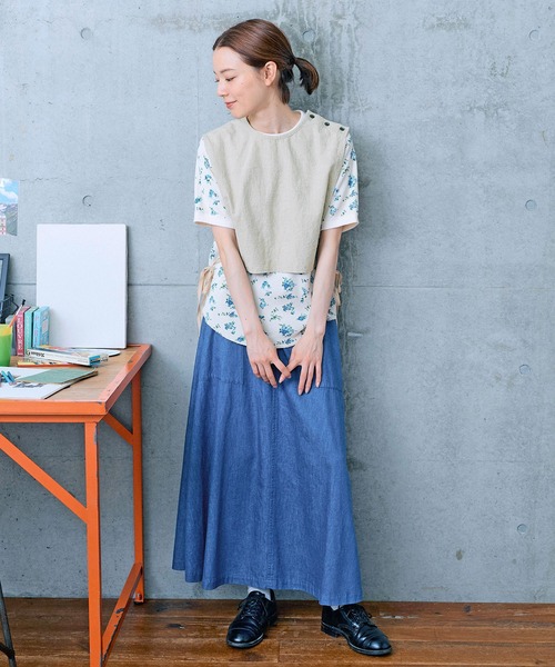 PAR ICI（パーリッシィ）の「リネンコットンキャンバス ワークベスト（ベスト・レディース・アイボリー/ブラック/ネイビー・FREE）」の10枚目の写真