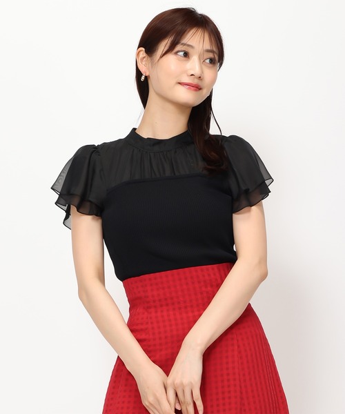 MISCH MASCH(ミッシュマッシュ)の「ソフトシフォン袖ビスチェニット/MM428306(ニット/セーター・レディース・ブラック/ブルー/ピンク/ホワイト・フリ-)」の12枚目の写真