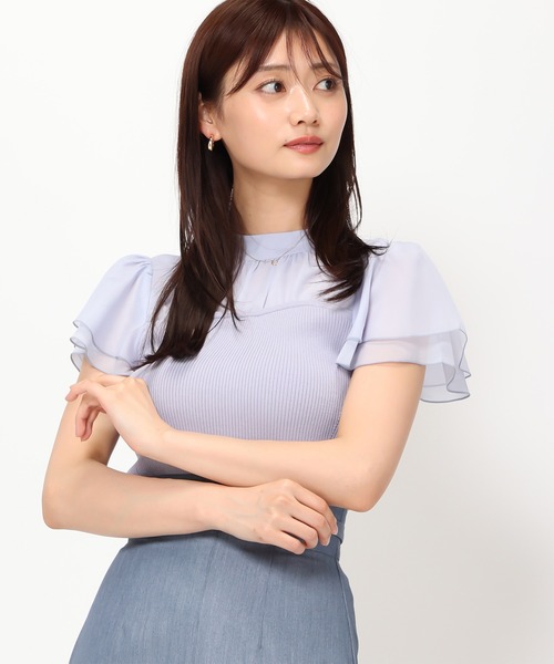 MISCH MASCH(ミッシュマッシュ)の「ソフトシフォン袖ビスチェニット/MM428306(ニット/セーター・レディース・ブラック/ブルー/ピンク/ホワイト・フリ-)」の15枚目の写真