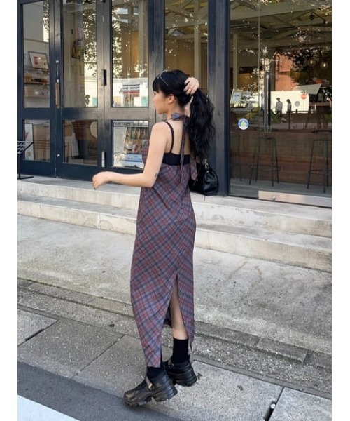 laguagemチェック柄ホルターネックワンピース LAGUA GEM（ラグアジェム）の「HALTER NECK チェックワンピース