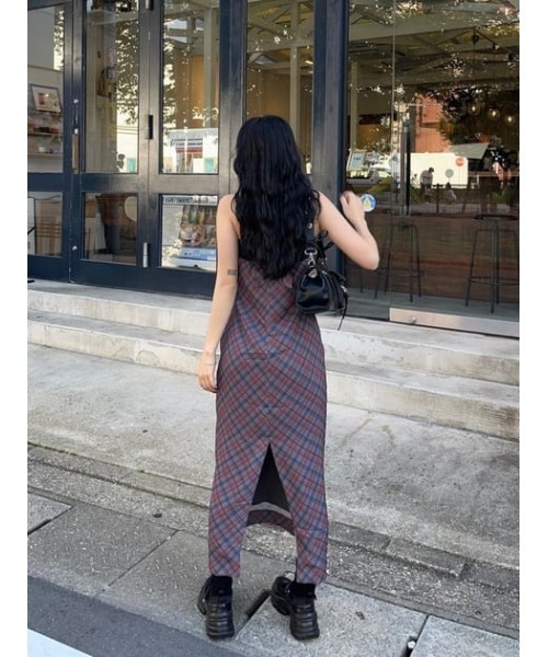 早割 万博 LAGUA GEM（ラグアジェム）の「HALTER NECK チェックワンピース ワンピース