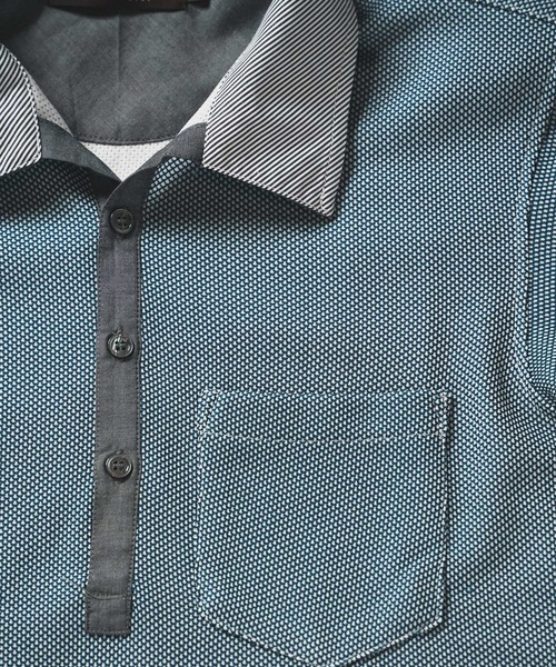 UNION STATION（ユニオンステーション）の「ハニカム裏メッシュイタリアンカラーポロシャツ（ポロシャツ・メンズ・ホワイト系その他/ネイビー/ブルー系その他・LL/M/L）」の8枚目の写真