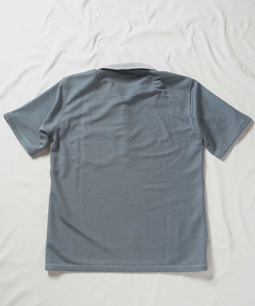 UNION STATION（ユニオンステーション）の「ハニカム裏メッシュイタリアンカラーポロシャツ（ポロシャツ・メンズ・ホワイト系その他/ネイビー/ブルー系その他・LL/M/L）」の9枚目の写真