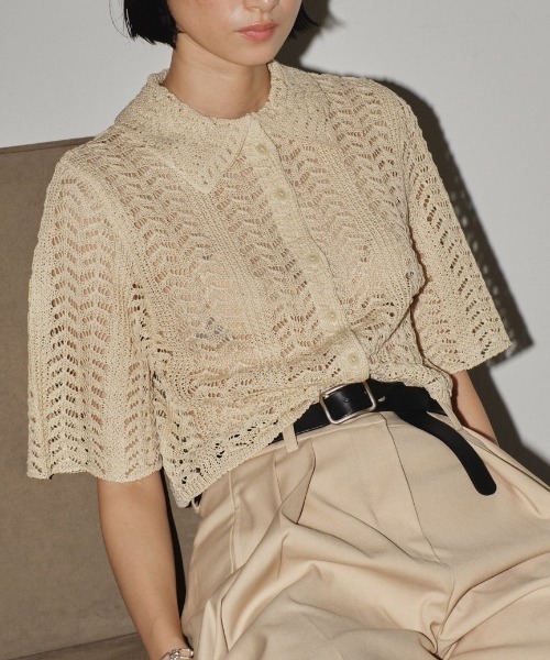 TODAYFUL（トゥデイフル）の「TODAYFUL Lace Knit Shirts 12210503