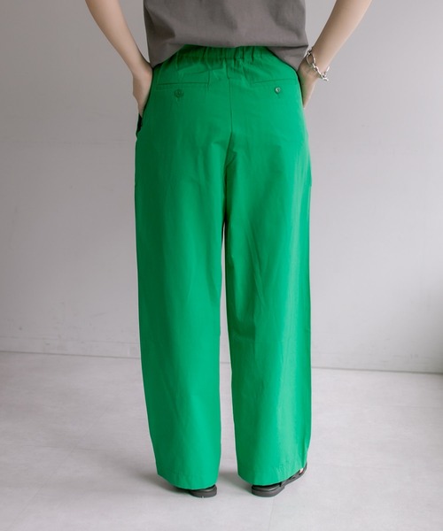 ear PAPILLONNER（イアパピヨネ）の「《ウエスト調整可能》ストレッチ/ツータックワイドパンツ【SUM1 STYLE（スミ スタイル）】（その他パンツ・レディース・ブラック/キャメル/グリーン/パープル/アイボリー・FREE）」の8枚目の写真