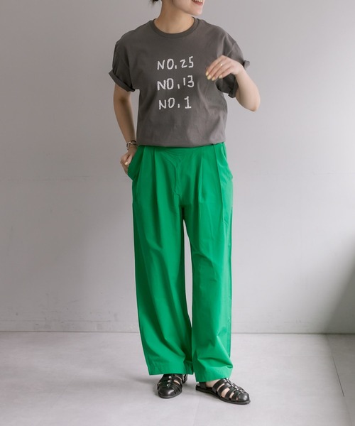 ear PAPILLONNER（イアパピヨネ）の「《ウエスト調整可能》ストレッチ/ツータックワイドパンツ【SUM1 STYLE（スミ スタイル）】（その他パンツ・レディース・ブラック/キャメル/グリーン/パープル/アイボリー・FREE）」の13枚目の写真