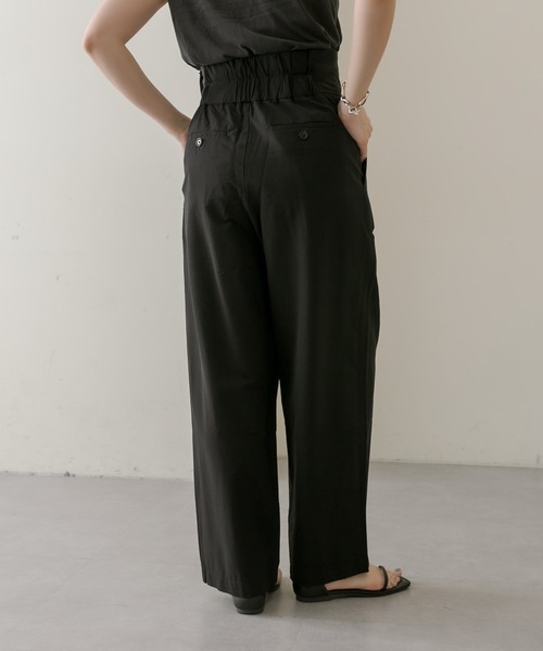 ear PAPILLONNER（イアパピヨネ）の「《ウエスト調整可能》ストレッチ/ツータックワイドパンツ【SUM1 STYLE（スミ スタイル）】（その他パンツ・レディース・ブラック/キャメル/グリーン/パープル/アイボリー・FREE）」の22枚目の写真