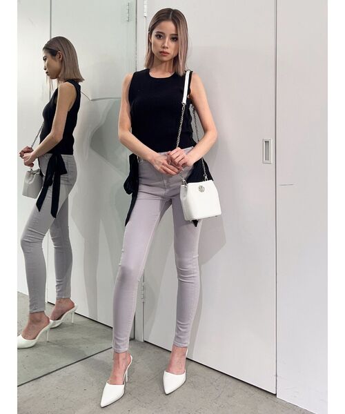 GYDA（ジェイダ）の「サイドレースアップノースリニットトップス（ニット/セーター・レディース・オフホワイト/ブラック・FREE）」の21枚目の写真