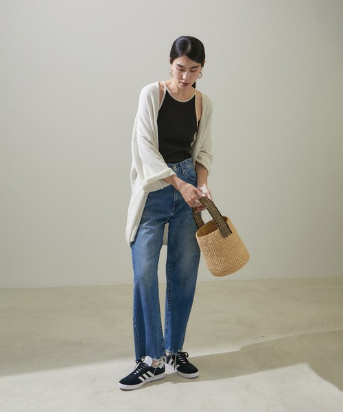 SALON adam et rope'（サロン アダム エ ロペ）の「【GGG for SALON】別注FRESCA RIBアメリカンスリーブタンクトップ（タンクトップ・レディース・ブラック/ベージュ・FREE）」の4枚目の写真