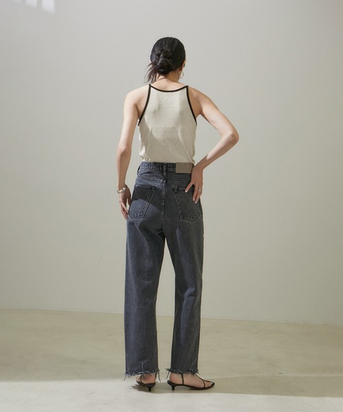 美品 Acka エーシーケーエーフリンジアメリカンスリーブトップス ペプラム Tuche グンゼ GUNZE トゥシェ アメリカンスリーブ タンクトップ