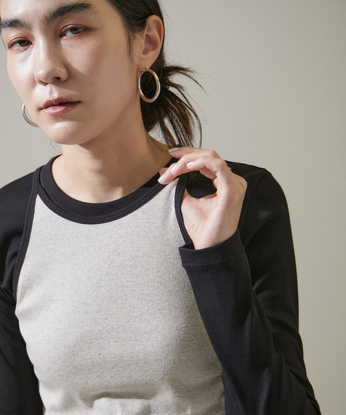 SALON adam et rope'（サロン アダム エ ロペ）の「【GGG for SALON】別注FRESCA RIBアメリカンスリーブタンクトップ（タンクトップ・レディース・ブラック/ベージュ・FREE）」の18枚目の写真