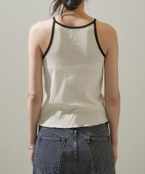 SALON adam et rope'（サロン アダム エ ロペ）の「【GGG for SALON】別注FRESCA RIBアメリカンスリーブタンクトップ（タンクトップ・レディース・ブラック/ベージュ・FREE）」の21枚目の写真