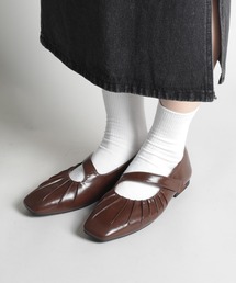 【shoes365】装飾しわベルト付きパンプス