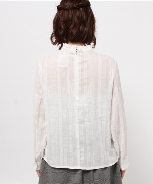 Kastane（カスタネ）の「フリルハイネックブラウス（シャツ/ブラウス・レディース・ベージュ/オフホワイト/ネイビー・FREE）」の6枚目の写真