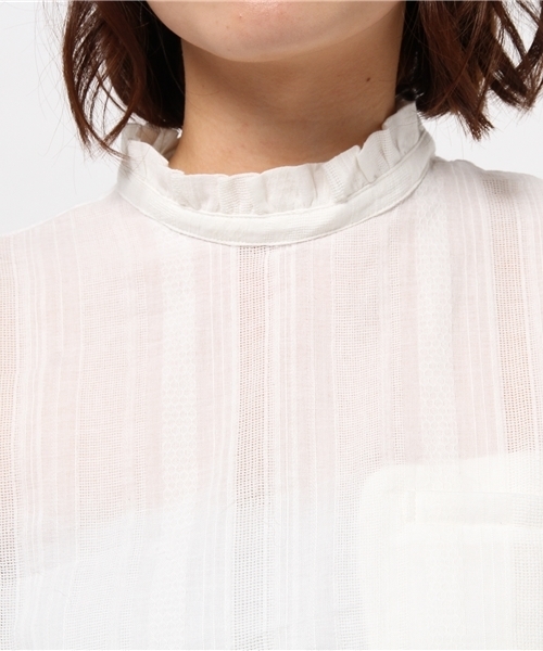 Kastane（カスタネ）の「フリルハイネックブラウス（シャツ/ブラウス・レディース・ベージュ/オフホワイト/ネイビー・FREE）」の7枚目の写真