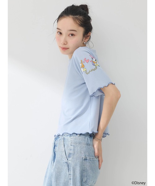 Disney（ディズニー）の「ドナルド/ラメ入りカットプルオーバー（Tシャツ/カットソー・レディース・サックスブルー/ピンク・FREE）」の5枚目の写真
