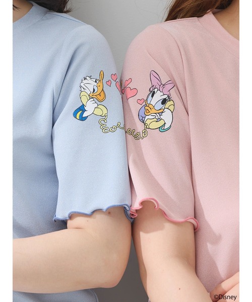 Disney（ディズニー）の「ドナルド/ラメ入りカットプルオーバー（Tシャツ/カットソー・レディース・サックスブルー/ピンク・FREE）」の13枚目の写真