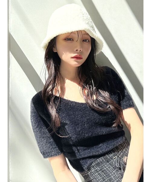 RESEXXY（リゼクシー）の「ブラッシュドベルハット（ハット・レディース・ブラック/ホワイト・FREE）」の6枚目の写真