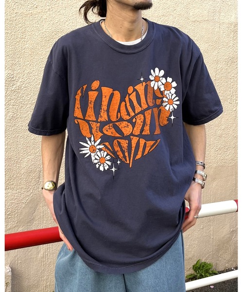 MODISH GAZE（モディシュガゼ）の「【MODISH GAZE】 ハート ピグメントTシャツ (CP)（Tシャツ/カットソー・レディース・ネイビー/アイボリー/スミクロ・FREE）」の16枚目の写真