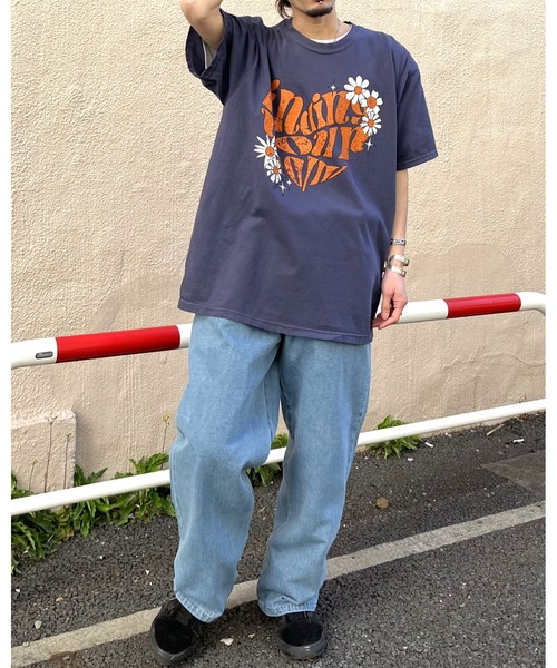 MODISH GAZE（モディシュガゼ）の「【MODISH GAZE】 ハート ピグメントTシャツ (CP)（Tシャツ/カットソー・レディース・ネイビー/アイボリー/スミクロ・FREE）」の17枚目の写真