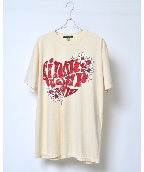 MODISH GAZE（モディシュガゼ）の「【MODISH GAZE】 ハート ピグメントTシャツ (CP)（Tシャツ/カットソー・レディース・ネイビー/アイボリー/スミクロ・FREE）」の18枚目の写真