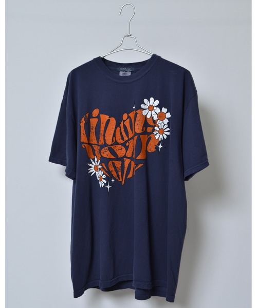 MODISH GAZE（モディシュガゼ）の「【MODISH GAZE】 ハート ピグメントTシャツ (CP)（Tシャツ/カットソー・レディース・ネイビー/アイボリー/スミクロ・FREE）」の20枚目の写真