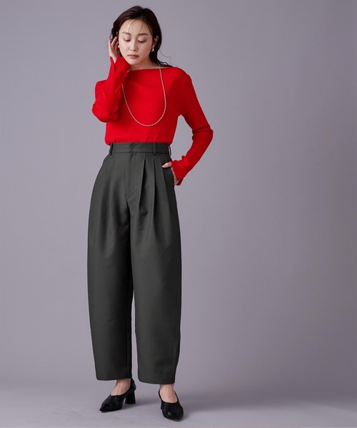 UR'S(ユアーズ)の「タックカーブパンツ(その他パンツ・レディース・ブラック/チャコール/ホワイト・S/M/L)」の9枚目の写真