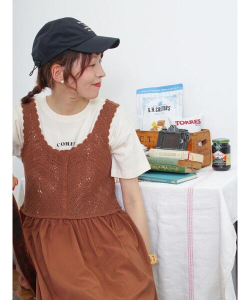 Samansa Mos2（サマンサ モスモス）の「【オーガニックコットン】ロゴプリントTシャツ（Tシャツ/カットソー・レディース・ネイビー/パープル/キナリ/オフホワイト・F）」の10枚目の写真