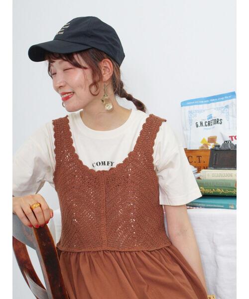 Samansa Mos2（サマンサ モスモス）の「【オーガニックコットン】ロゴプリントTシャツ（Tシャツ/カットソー・レディース・ネイビー/パープル/キナリ/オフホワイト・F）」の9枚目の写真