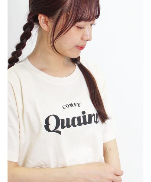 Samansa Mos2（サマンサ モスモス）の「【オーガニックコットン】ロゴプリントTシャツ（Tシャツ/カットソー・レディース・ネイビー/パープル/キナリ/オフホワイト・F）」の5枚目の写真