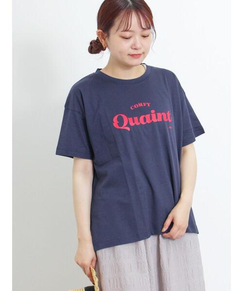 Samansa Mos2（サマンサ モスモス）の「【オーガニックコットン】ロゴプリントTシャツ（Tシャツ/カットソー・レディース・ネイビー/パープル/キナリ/オフホワイト・F）」の22枚目の写真