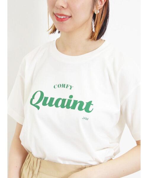 Samansa Mos2（サマンサ モスモス）の「【オーガニックコットン】ロゴプリントTシャツ（Tシャツ/カットソー・レディース・ネイビー/パープル/キナリ/オフホワイト・F）」の19枚目の写真