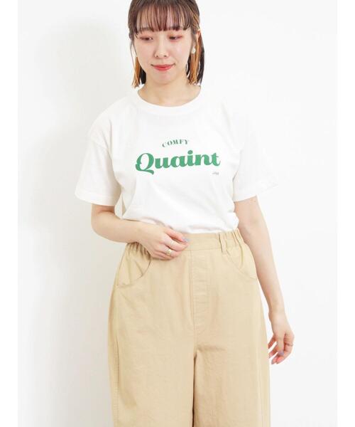 Samansa Mos2（サマンサ モスモス）の「【オーガニックコットン】ロゴプリントTシャツ（Tシャツ/カットソー・レディース・ネイビー/パープル/キナリ/オフホワイト・F）」の18枚目の写真